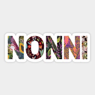 Nonni Themed Design Floral Fauna Nonni Sticker